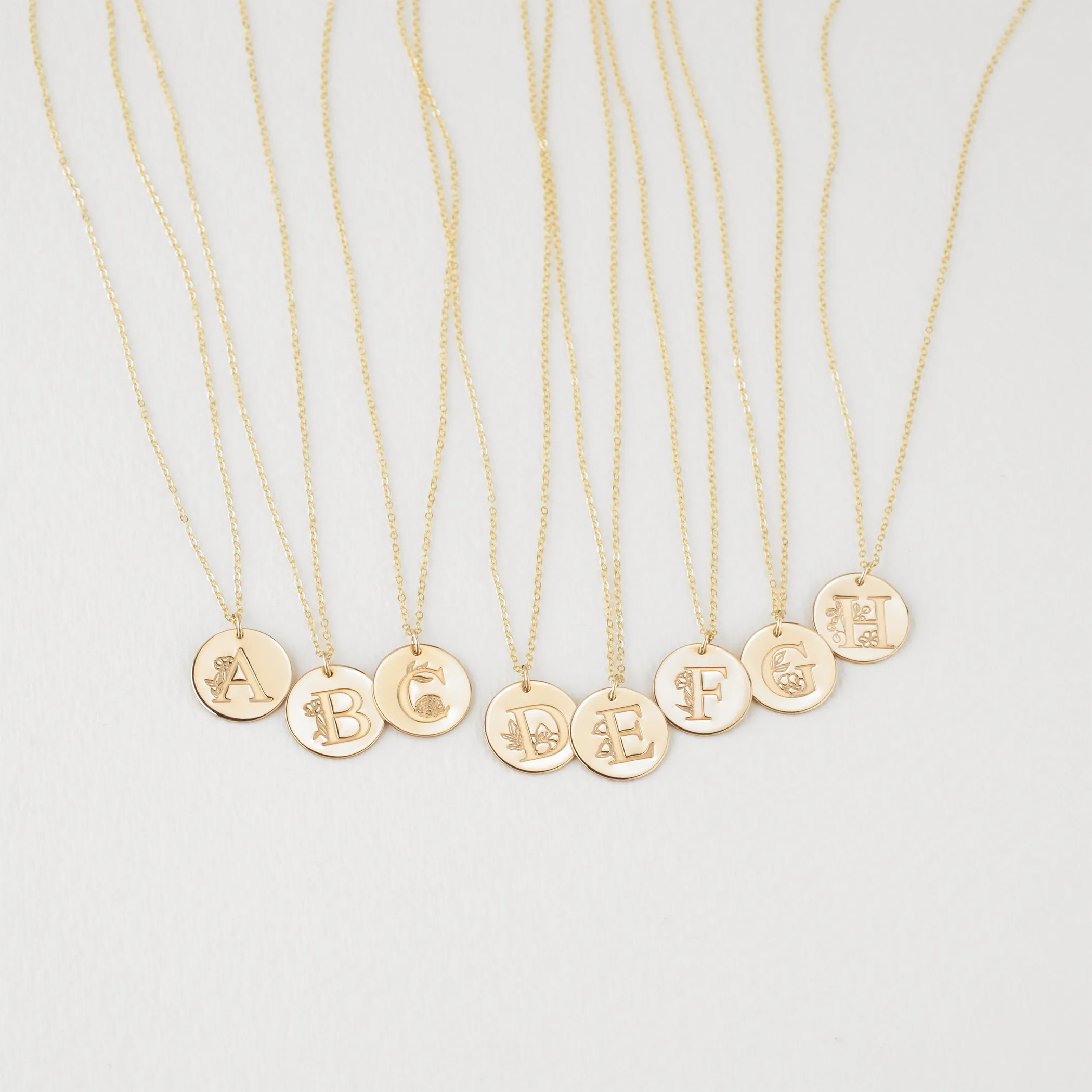Botanical Alphabet Necklace
