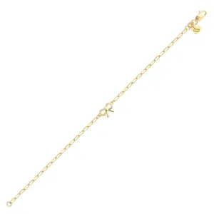 bow & heart dangle Paperclip Chain Bracelet
