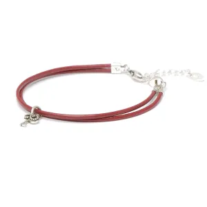 Bracelet Leather Smooth - Crimson, S (5.5-7inch/14-18cm)