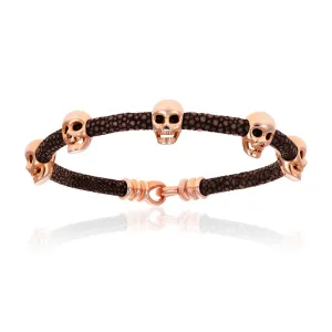 Brown Multi Skull Stingray with Pink Gold