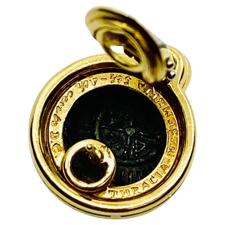 Bulgari Monete Ruby Gold Rare Ancient Silver Coin Earrings