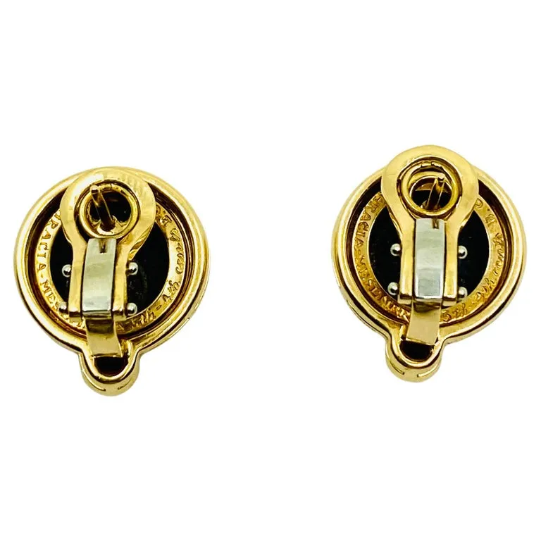 Bulgari Monete Ruby Gold Rare Ancient Silver Coin Earrings