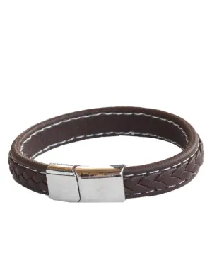 Burton Men's Plaited Leather Bracelet In Brown