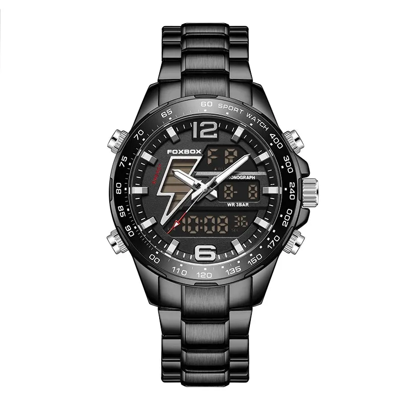 Business Luminous Quartz Watches Waterproof Dual Display