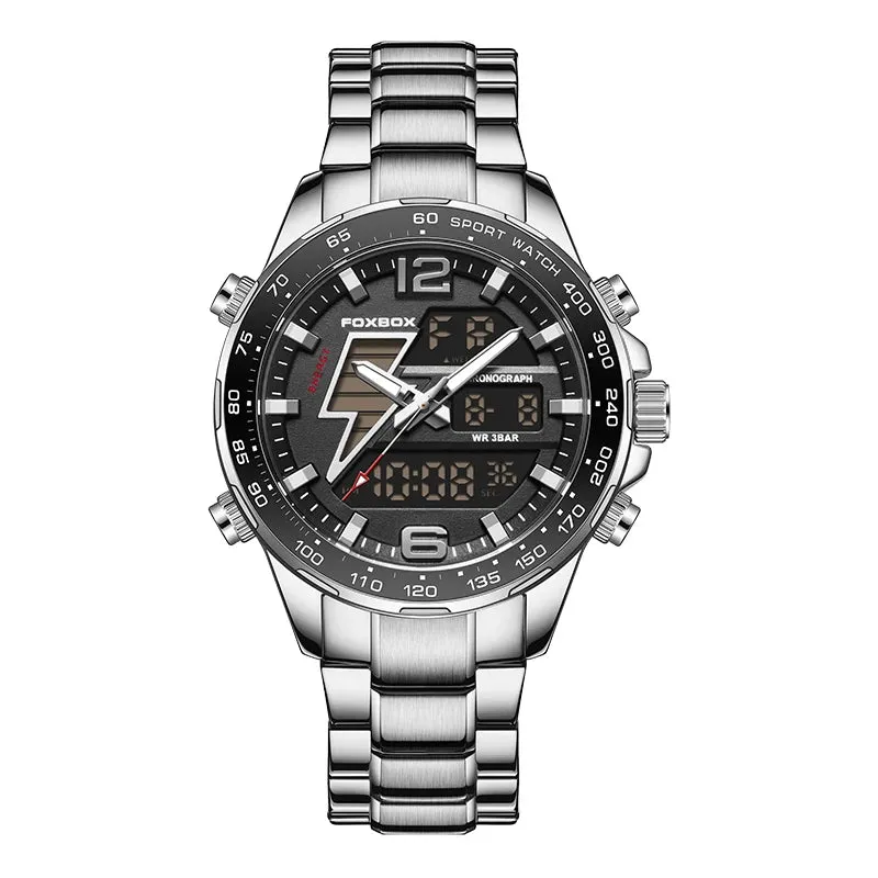 Business Luminous Quartz Watches Waterproof Dual Display