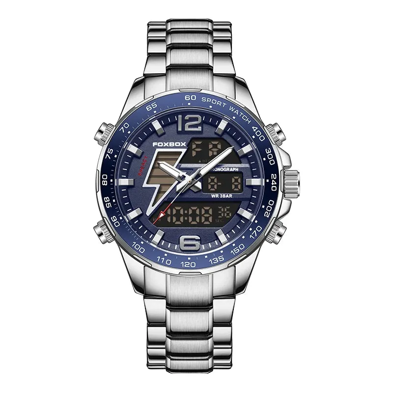 Business Luminous Quartz Watches Waterproof Dual Display