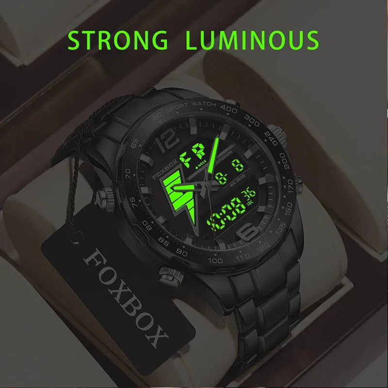 Business Luminous Quartz Watches Waterproof Dual Display