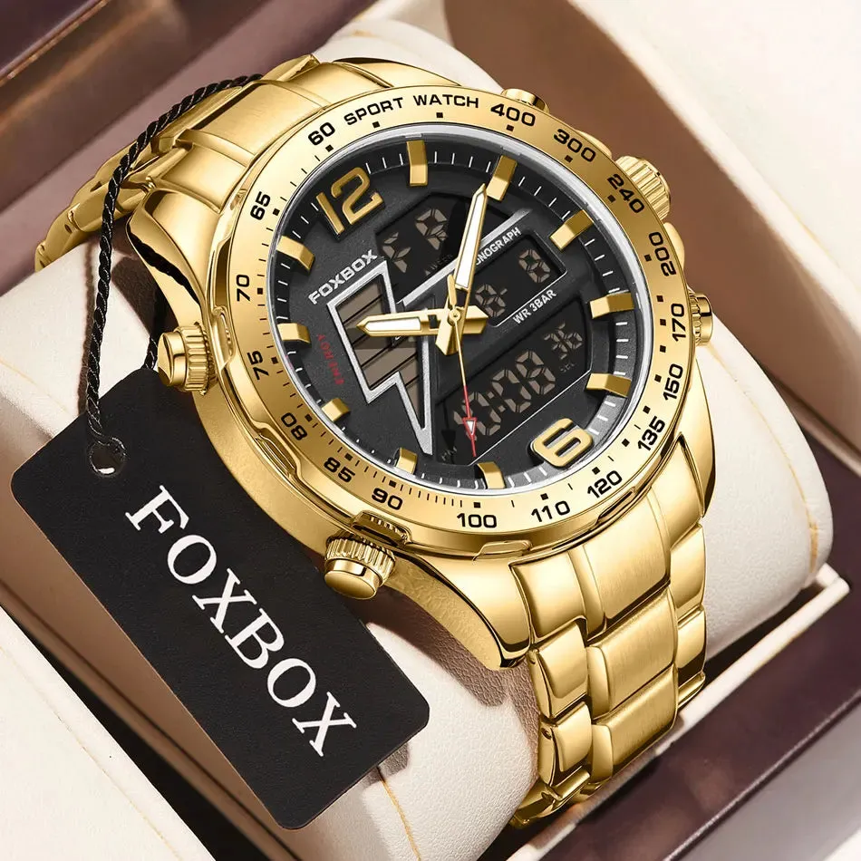Business Luminous Quartz Watches Waterproof Dual Display