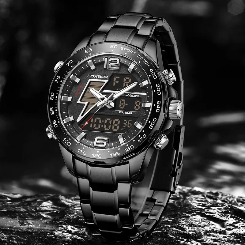 Business Luminous Quartz Watches Waterproof Dual Display