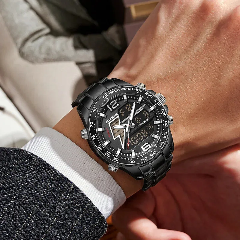 Business Luminous Quartz Watches Waterproof Dual Display