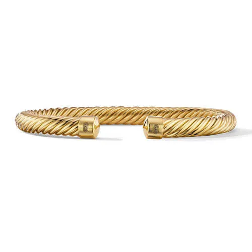 Cable Cuff Bracelet in 18K Yellow Gold, Size Medium