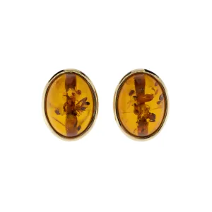 Cabochon Baltic Amber Earrings
