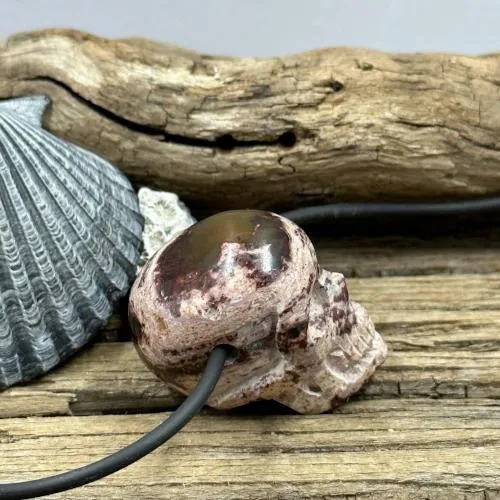 Cantera Opal Skull Necklace