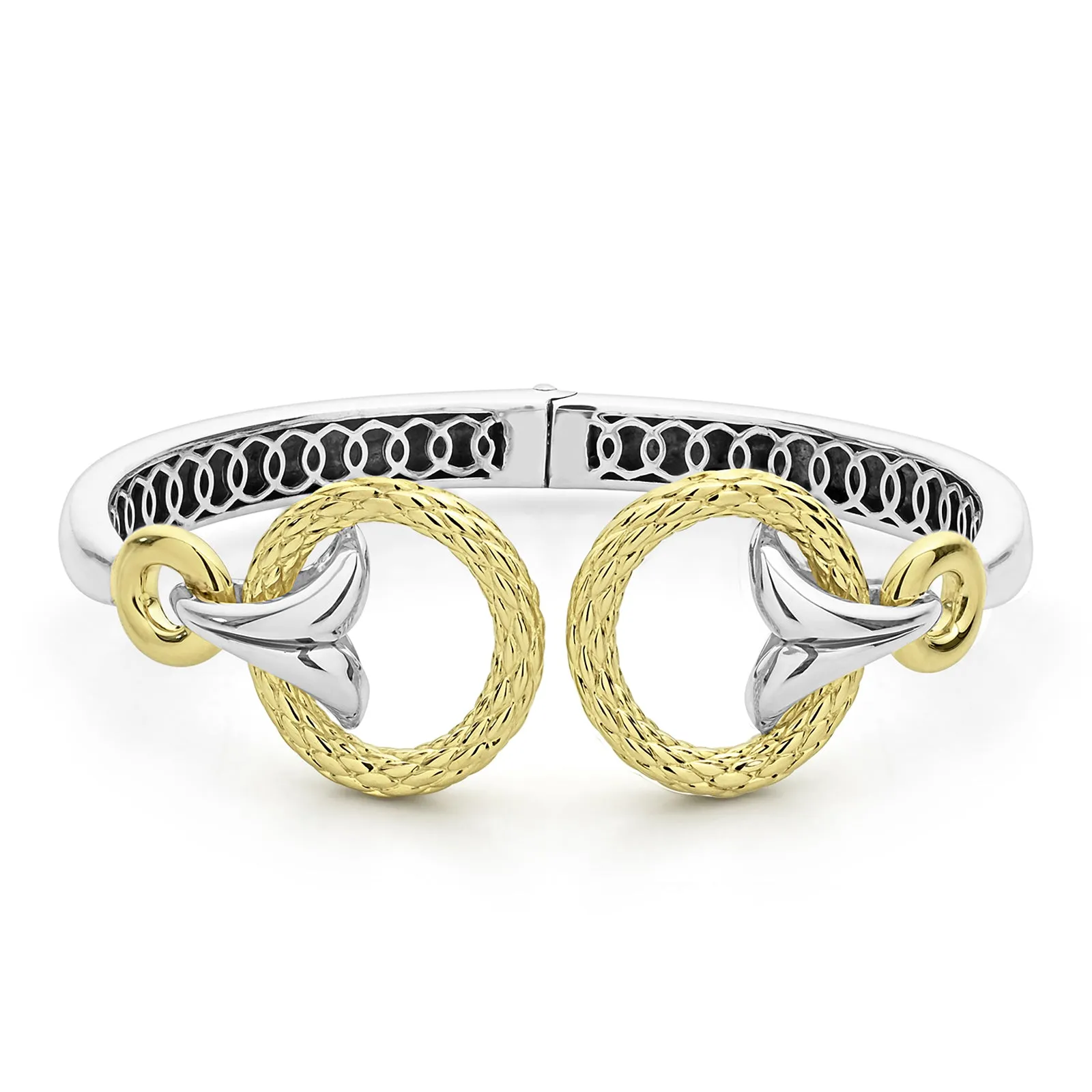 Capulet Torque Cuff 22mm - Two Tone Gold   Silver