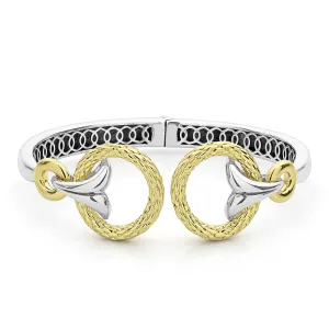 Capulet Torque Cuff 22mm - Two Tone Gold   Silver