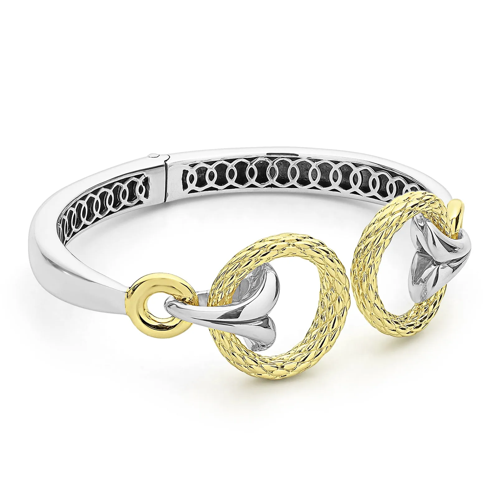 Capulet Torque Cuff 22mm - Two Tone Gold   Silver