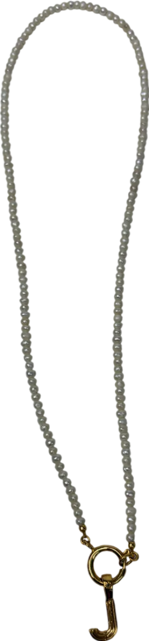 Carrie Elizabeth Metallic Garden Party Pearl Initial J Necklace