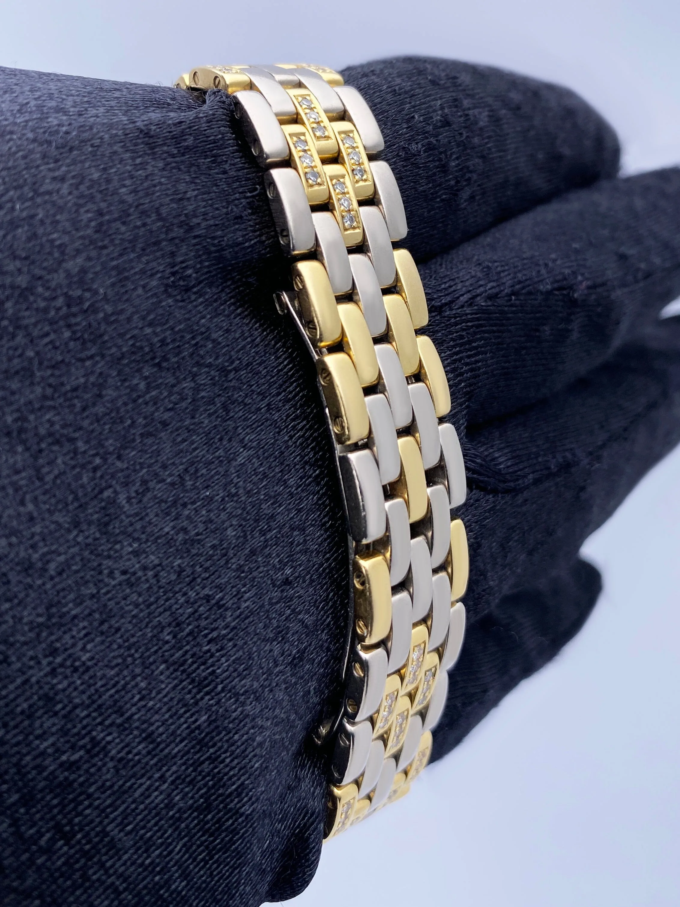 Cartier Panthere WF3052FH Gold Obsidian Stone Ladies Watch