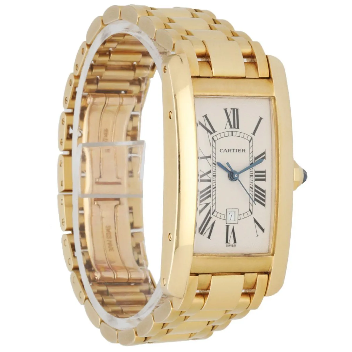 Cartier Tank Americaine W26035K2 /1725 18K Yellow Gold Watch