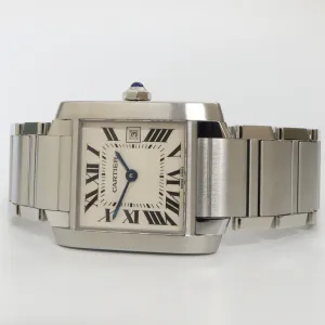 Cartier Tank Francaise Mid-Size Silver Dial Quartz Stainless Steel W51011Q3 2465
