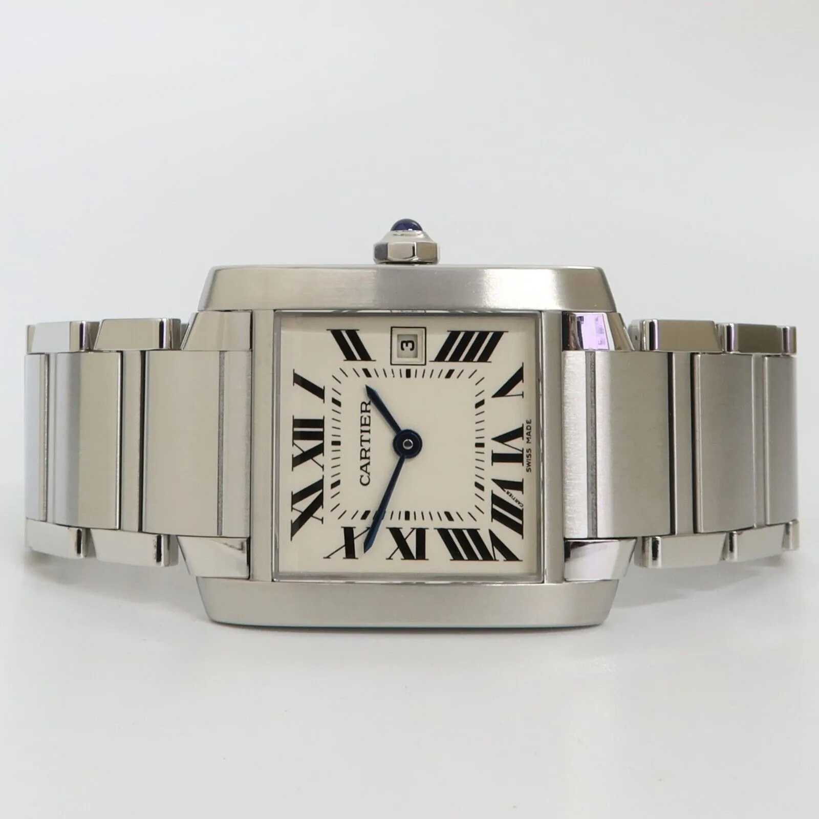 Cartier Tank Francaise Mid-Size Silver Dial Quartz Stainless Steel W51011Q3 2465