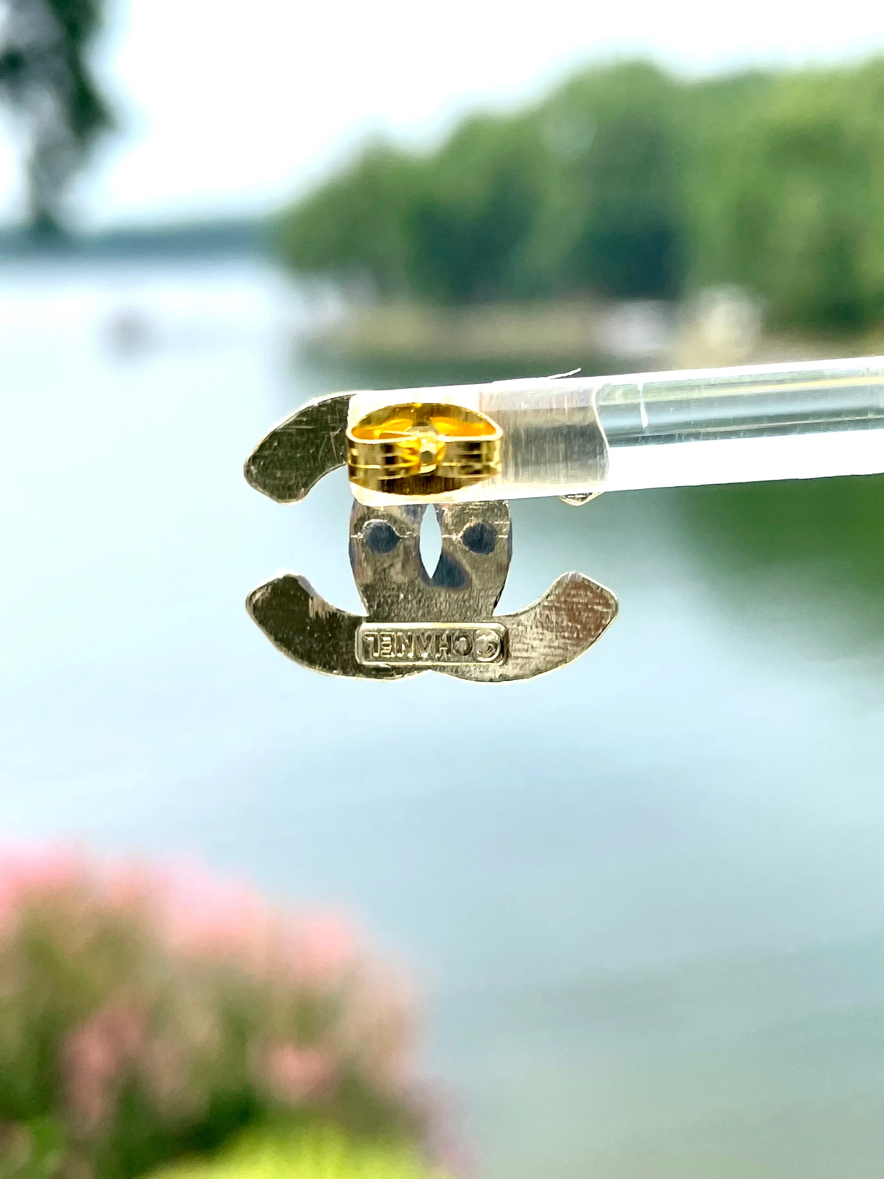 CC Crystal Stud Earrings- GOLD