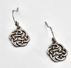 Celtic Trinity knot open work Irish sterling silver drop earrings