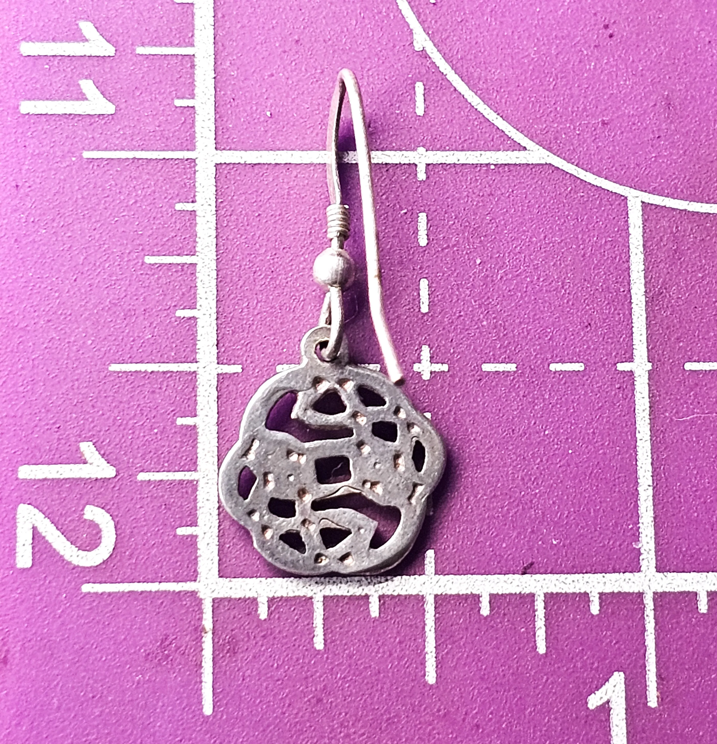 Celtic Trinity knot open work Irish sterling silver drop earrings