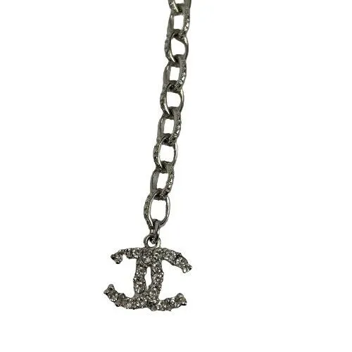 Chanel - 17K CC Rhinestone Crystal Choker Necklace - Black / Silver