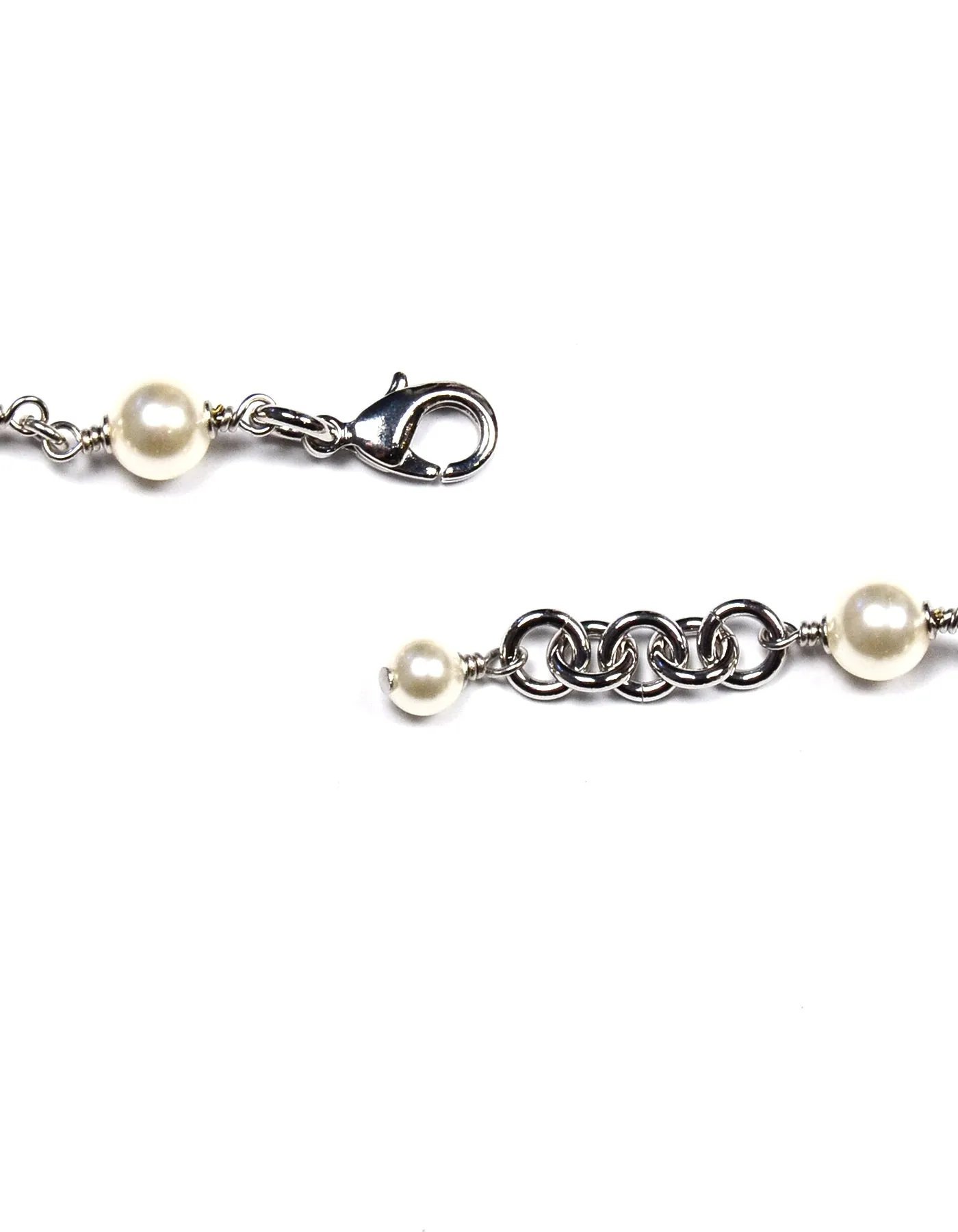 Chanel 2019 42" Faux Pearl/Crystal CC Necklace