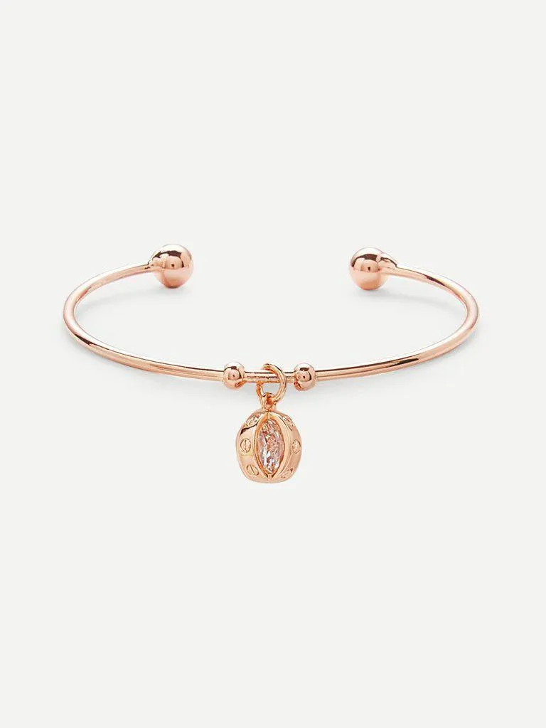 Charm Detail Cuff Bangle