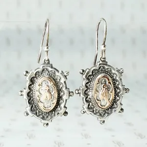 Charming Victorian Gold and Sterling Fly Earrings