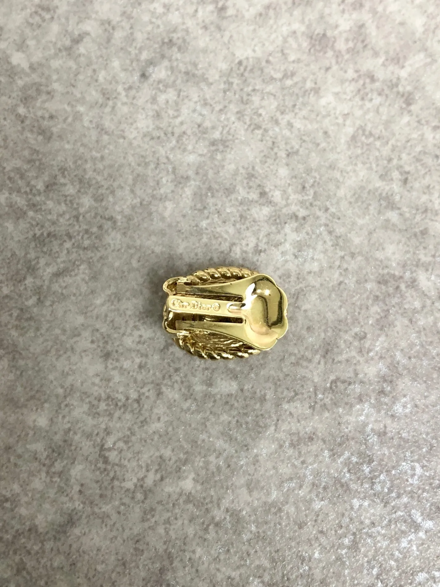 Christian Dior CD Logo Earrings Gold Vintage e3rwit
