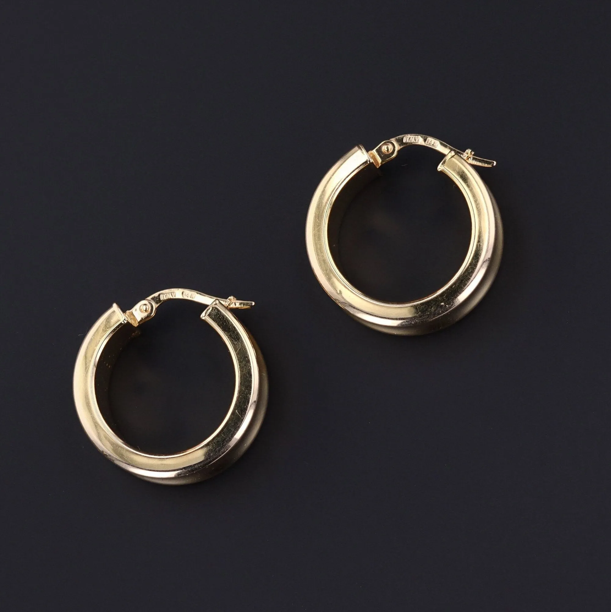 Chunky 14k Gold Hoop Earrings | Vintage 14k Gold Earrings