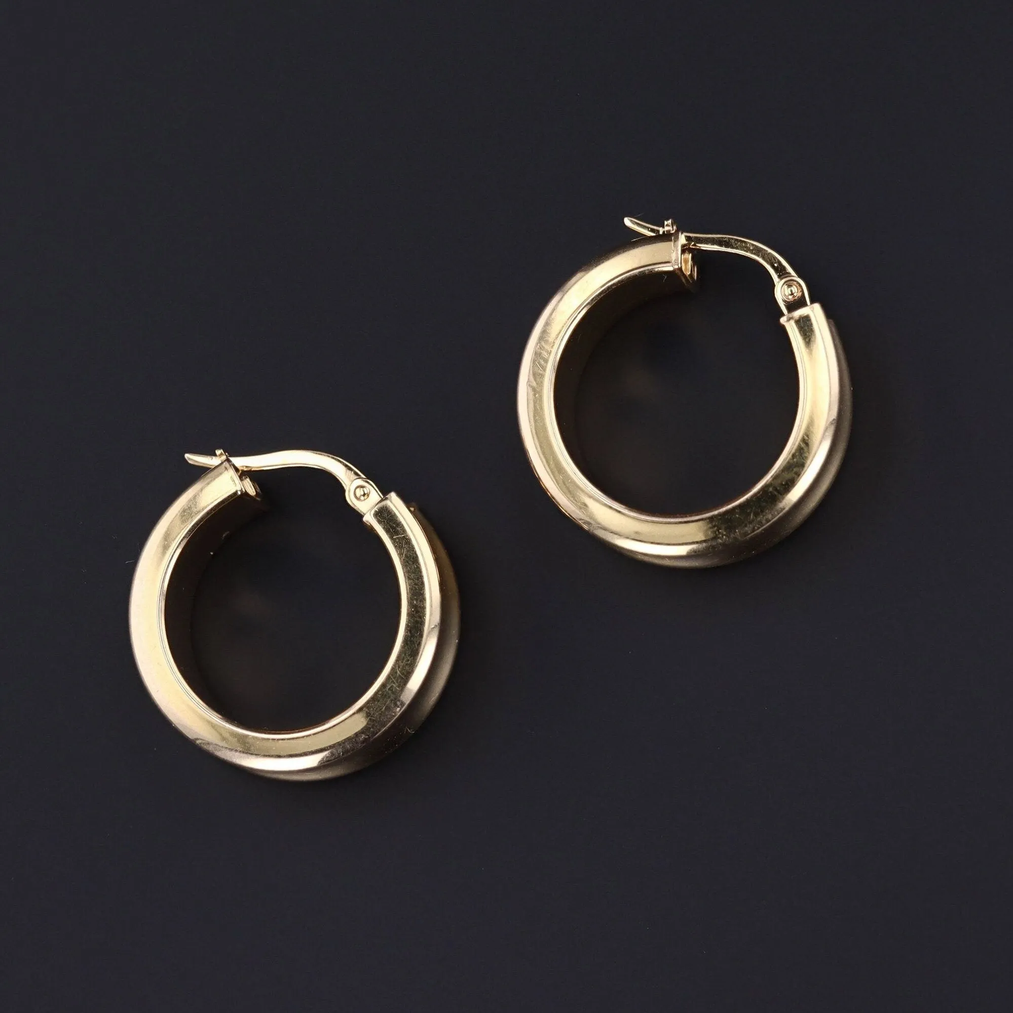 Chunky 14k Gold Hoop Earrings | Vintage 14k Gold Earrings