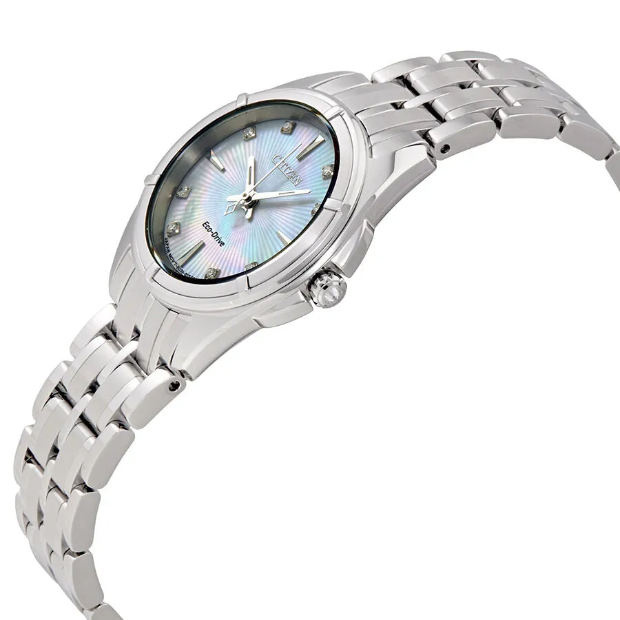 Citizen Prezia Mother of Pearl Diamond Dial Ladies Watch EM0350-58D