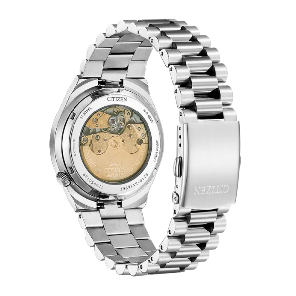 Citizen Tsuyosa Silver Stainless Steel Yellow Orange Dial Automatic Watch for Gents - NJ015081Z