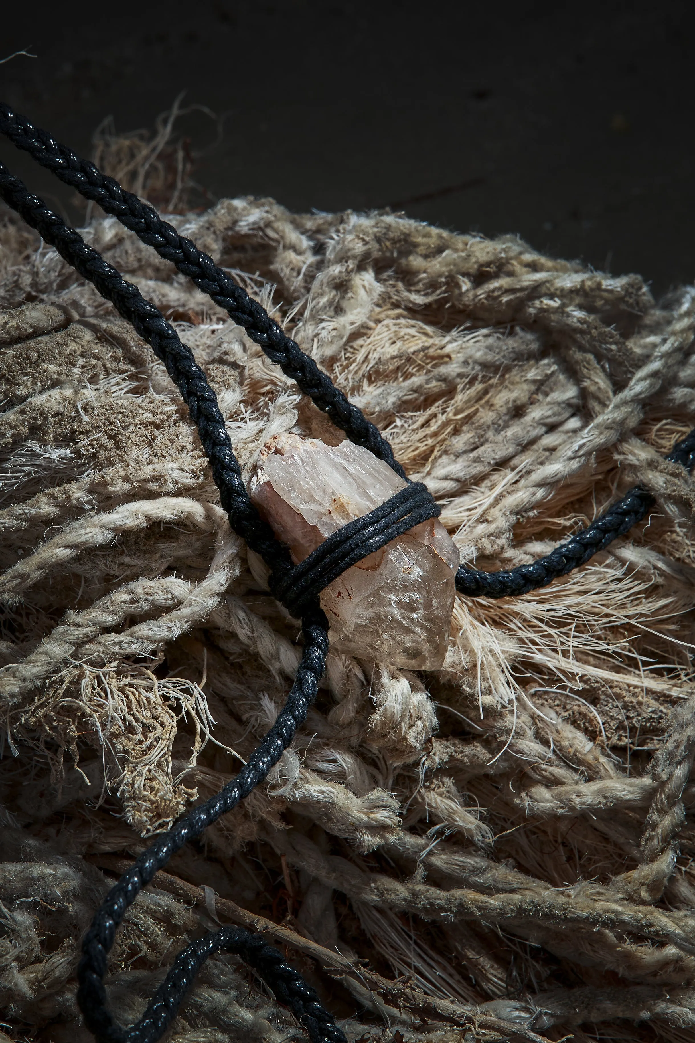 Citrine - Black Braided Rope