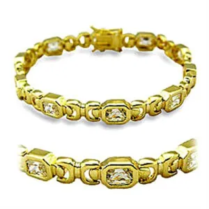 CJ415601 Wholesale Women's Brass Gold AAA Grade CZ Clear Bracelet