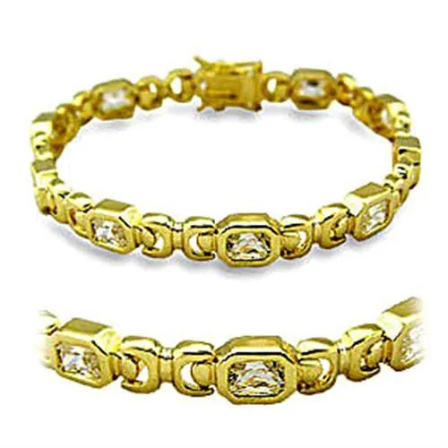 CJ415601 Wholesale Women's Brass Gold AAA Grade CZ Clear Bracelet