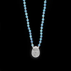 Clear Quartz & Opal Glass Yoni Egg Mala - Luxe Collection