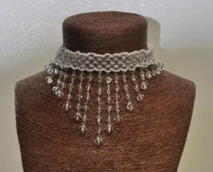 Clear - Victorian Beaded Choker