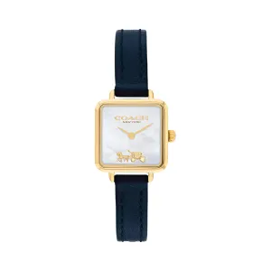Coach Cass Blue Leather Strap Mother Of Pearl Dial Quartz Watch for Ladies - 14504228