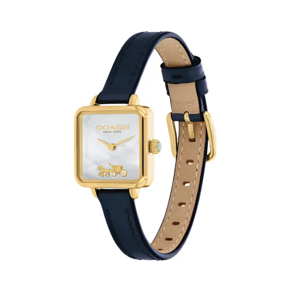 Coach Cass Blue Leather Strap Mother Of Pearl Dial Quartz Watch for Ladies - 14504228