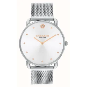 Coach Elliot Silver Mesh Bracelet Silver Dial Quartz Watch for Ladies - 14504207