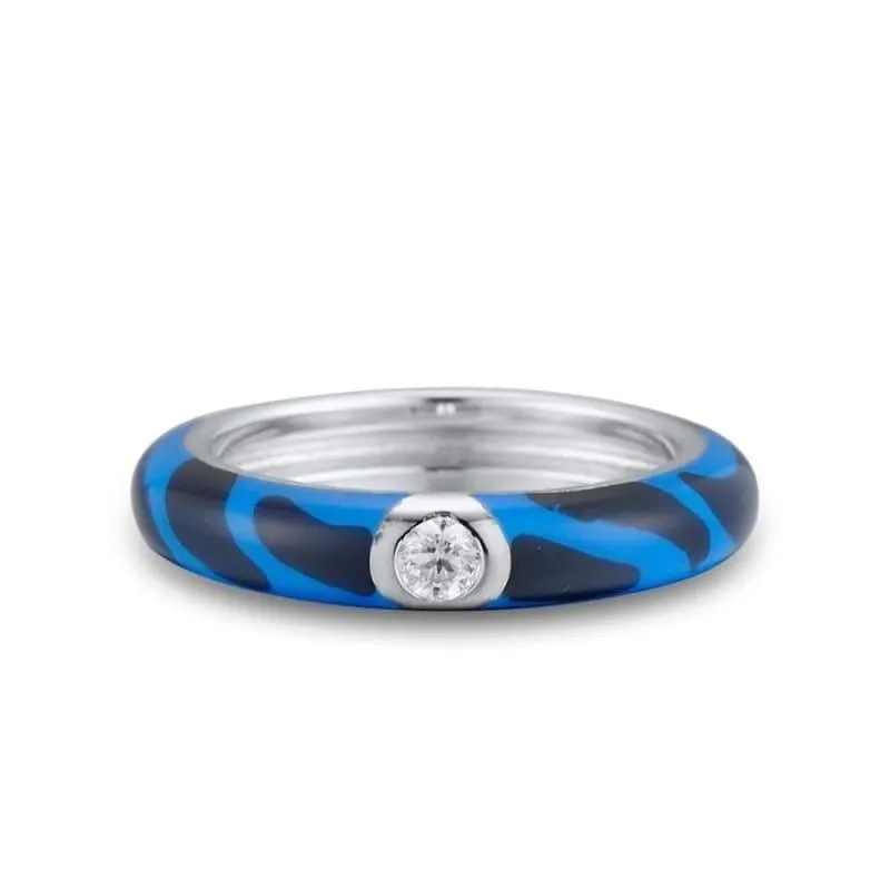 Colorful Eternity Rings 925 Sterling Silver Stackable  Fashion Jewelry Enamel Handmade Ring