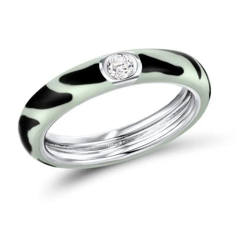 Colorful Eternity Rings 925 Sterling Silver Stackable  Fashion Jewelry Enamel Handmade Ring
