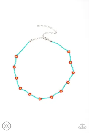 Colorfully Flower Child Blue Paparazzi Necklace