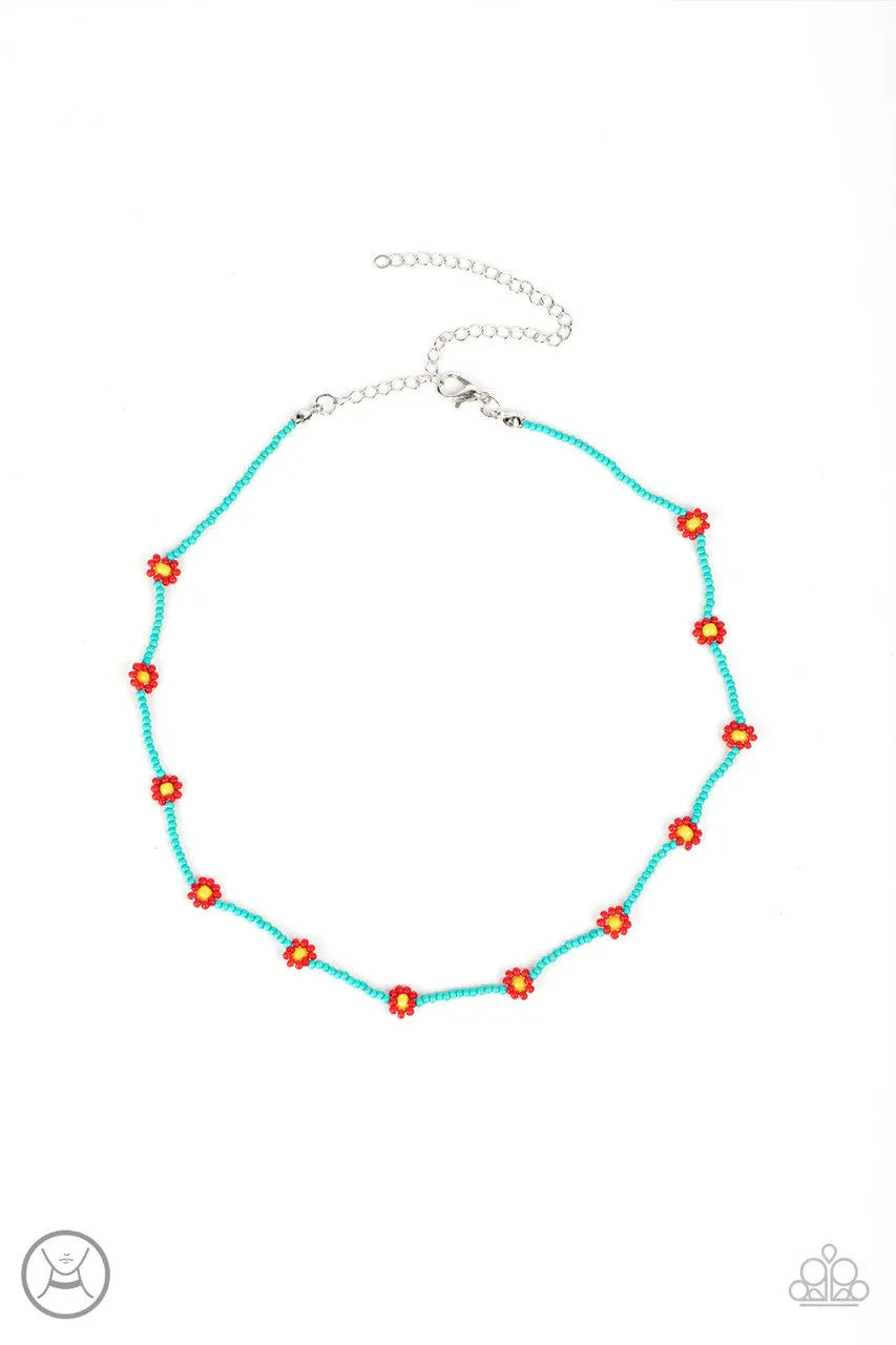 Colorfully Flower Child Blue Paparazzi Necklace