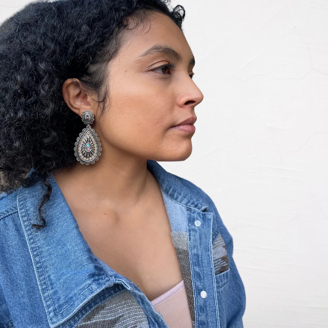 Concho Teardrop Earrings